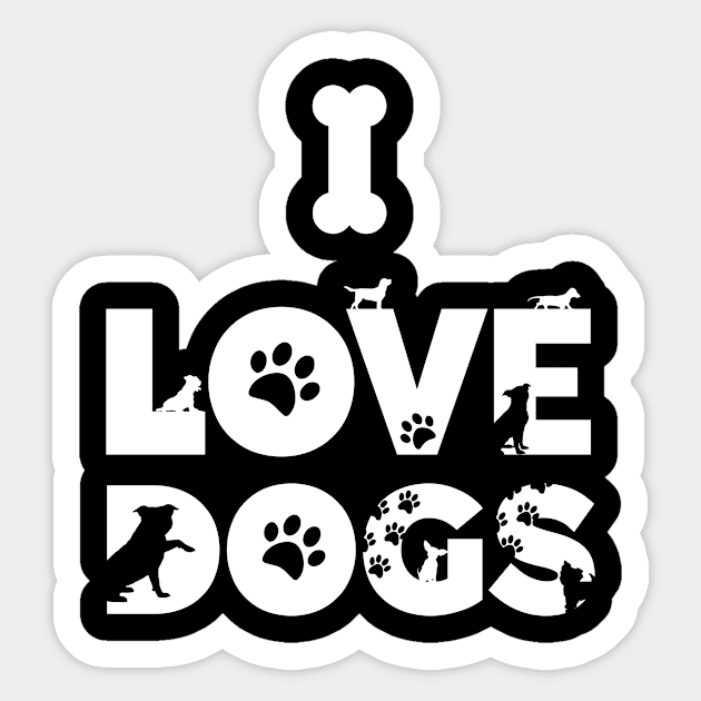 I Love Dogs Sticker by JoeColors